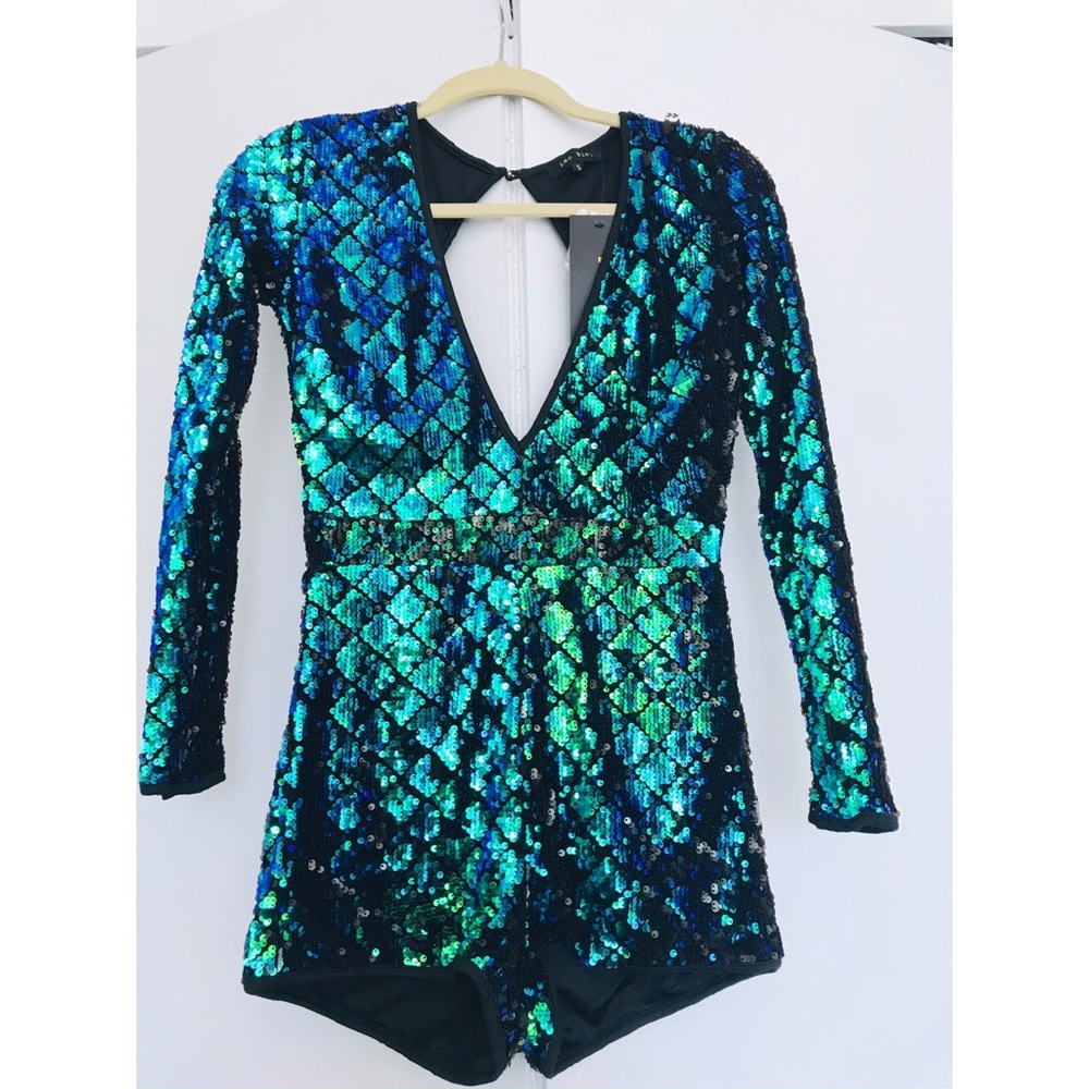 Aquamarine/ Teal Sequin Romper